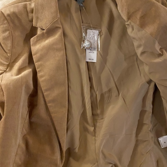NWT NY & CO-Tan/Lite corduroy blazer. 1 button, M - Picture 9 of 9